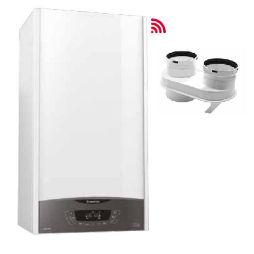 Ariston Caldaia a Condensazione CLAS ONE 30 Kw tecnologia ERP WiFi incluso + kit fumi sdoppiato