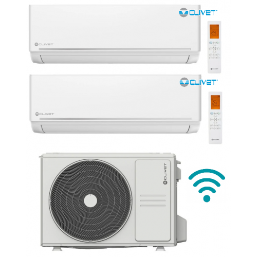 Condizionatore Clivet climatizzatore serie EZCool 12000+12000 dual split esterna MU2-Y53M 18000 btu A++ R32 WiFi opzionale NEW
