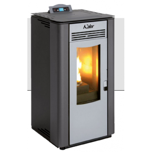 Kalor Stufa a pellet ad aria linea perfecta acciaio mod MIRIAM 10 kw 8,87 mc190 (fino a 80mq) Conto Termico 2.0 Wifi Opzionale