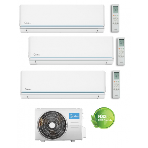 Climatizzatore condizionatore Midea serie EVOLUTION trial split 9+12+12 esterna M30F-27HFN8-Q gas R32 WiFi incluso classe A++ 9000+12000+12000 btu