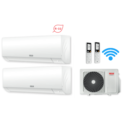 Climatizzatore RIELLO condizionatore AARIA PLUS I inverter dual split 9000+12000 esterna 250 PI R32 Wifi Integrato A++ Nuovo modello