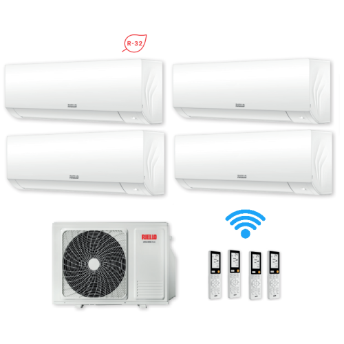 Climatizzatore RIELLO condizionatore AARIA PLUS I inverter quadri split 9000+9000+9000+12000 esterna 485 PI R32 Wifi Integrato A++ Nuovo modello