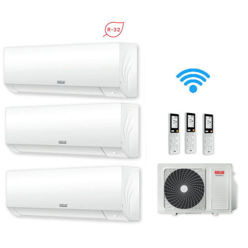 Climatizzatore RIELLO condizionatore AARIA PLUS I inverter trial split 9000+9000+9000 esterna 355 PI R32 Wifi Integrato A++ Nuovo modello