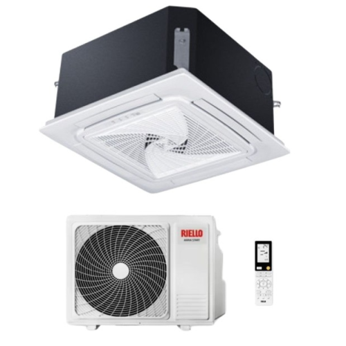 Riello condizionatore cassetta 60x60 AMK 35PI 12000 btu gas R32 classe A++ Griglia pannello inclusa