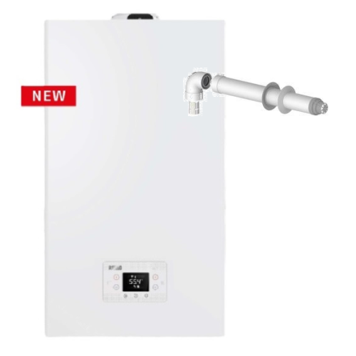 Riello caldaia a condensazione RLT 30 KIS METANO + kit fumi coassiale 30kw Low Nox cod 20216033