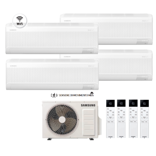 Climatizzatore Samsung WINDFREE ELITE S2 quadri split 9000+9000+9000+9000 esterna AJ080TXJ4KG/EU gas R32 classe A+++ WiFi incluso