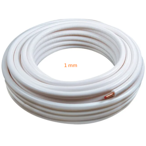 Rotolo di rame 50MT tubo climatizzatori rivestito con guaina 1/4'' spessore 1mm