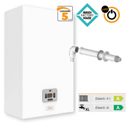 Caldaia Ferroli Bluehelix THETA 24C a condensazione 24kw 0TPY2AWA incluso kit fumi coassiale metano e gpl