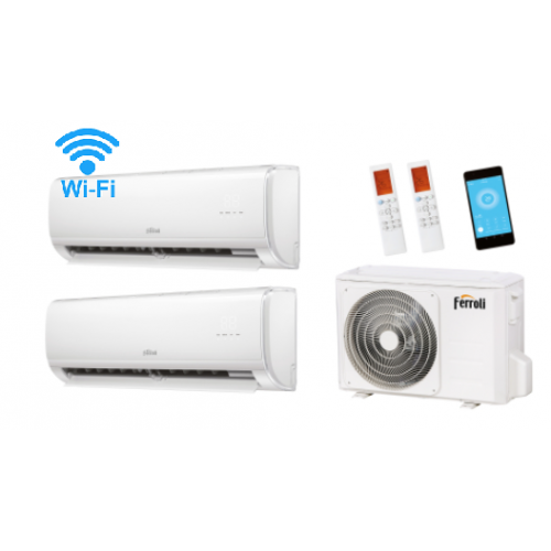 Climatizzatore Ferroli condizionatore GIADA M dual split 12+12 esterna 18-2 R32 A++ Wifi integrato Alexa Google Home NEW