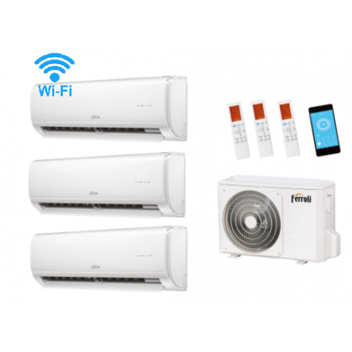 Climatizzatore Ferroli condizionatore GIADA M trial split 9+9+12 esterna 27-3 R32 A++ Wifi integrato Alexa Google Home NEW