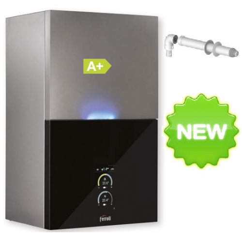 Caldaia a condensazione Ferroli Bluehelix MAXIMA 28 C camera stagna + kit fumi omaggio - NEW Comando remoto opzionale Metano o Gpl