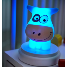 Luce notturna LED bambini a batteria Alecto Baby lampada Mucca Accensione touch e spegnimento automatico