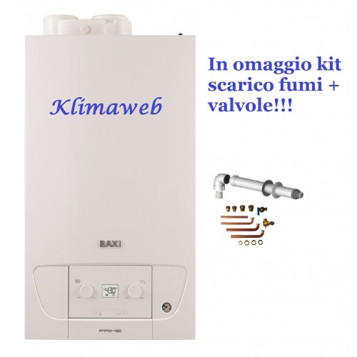Caldaia A Condensazione Baxi Evolution Prime 26 A Basse Emissioni Nox A Gas Metano Completa Di Kit Fumi - Erp New Model