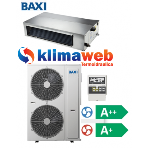 Climatizzatore Condizionatore Baxi monosplit CANALIZZATO 36000 btu Light Commercial DC inverter classe A++/A+ RZGND100 Gas R32 Wifi opzionale
