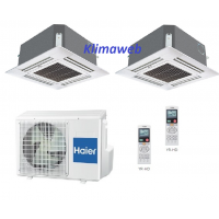 Climatizzatore dual split a cassetta classic power supermatch 12+12 inverter 4 vie unità esterna 24000 btu