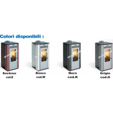 Kalor Stufa a pellet ad aria linea perfecta acciaio mod MIRIAM 10 kw 8,87 mc190 (fino a 80mq) Conto Termico 2.0 Wifi Opzionale