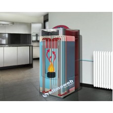 Kalor Termostufa a Pellet alto rendimento linea Nux Hydro Double Door ADA 28idro 27Kw 600 mc (fino a 190 mq) Conto Termico 2.0 